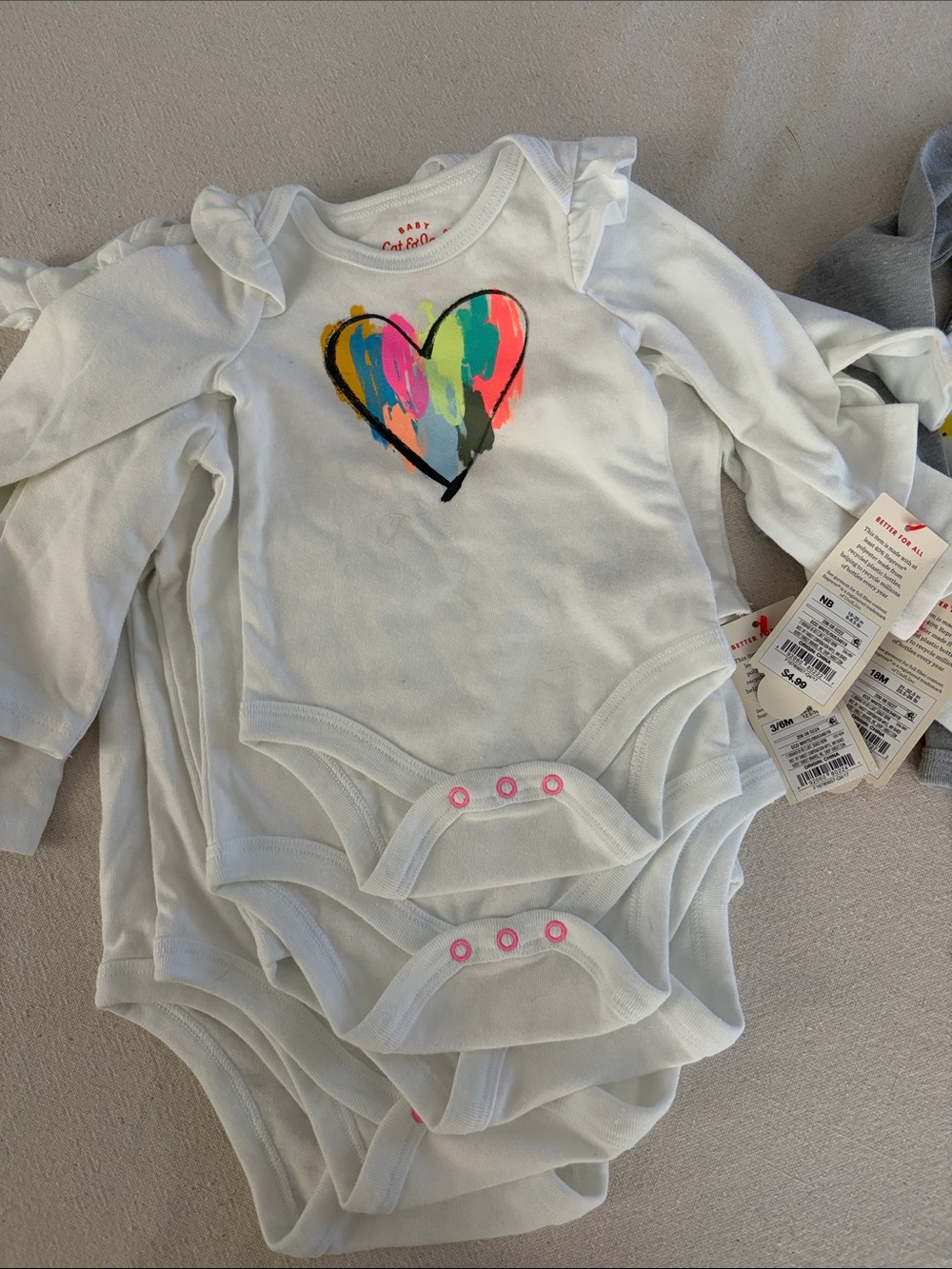 Cat & Jack BUNDLE OF 7 Long-Sleeve Bodysuit size from N/B to 24M - Picture 2 of 5